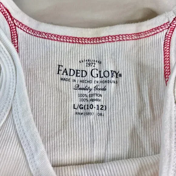 Faded Glory Y2K White Tank Top XS - Picture 4 of 5